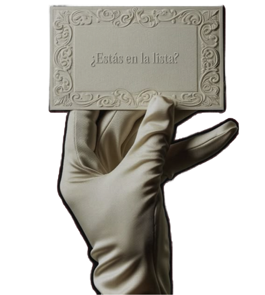 Hand holding ornate invitation card